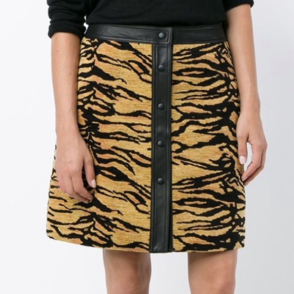 Adam Lippes Tiger Print Jacquard Mini Skirt